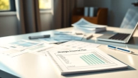 Utilize a financial planning tool displayed on a polished desk with key financial documents.