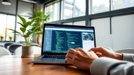 WordPress developer near me working on a project in a modern office environment