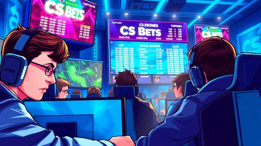 Engaging scene showcasing CS5 Bets in an exciting esports betting environment.