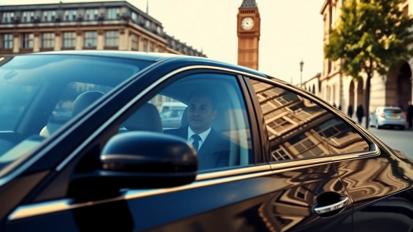 Experience top-tier london chauffeur services with a professional driver in an elegant black sedan.