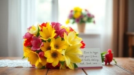 Order beautiful flowers for Flower Delivery Doreen with a vibrant bouquet on a rustic table.