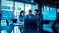 Analyze competitive intelligence data with a focused team in a modern office setting.