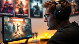 Engaged player showcasing CS2 Legit Cheat strategy in a vibrant gaming setup.
