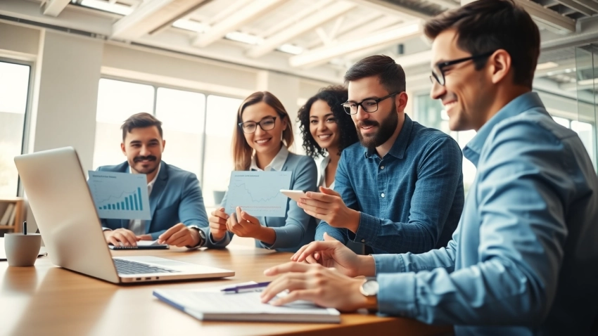 Analyze Coupon Code strategies with a digital marketing team in a professional environment.