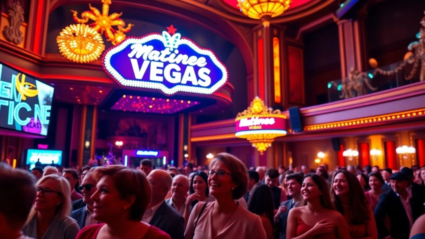 Enjoying a matinee vegas show with an energetic audience under bright lights.