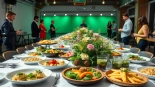 On-set catering Hamilton Ontario featuring gourmet food and a vibrant film set atmosphere.