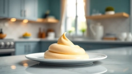 Maak een luxe mousseline dessert visueel aantrekkelijk in een elegante setting.