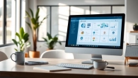 Optimize business operations with an all in one business software displayed in a modern workspace.