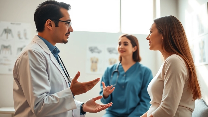 Informative consultation about Bauchdeckenstraffung Braunschweig in a professional clinic.