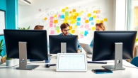 Showcasing kansas city web design companies professionals collaborating in a vibrant, creative office.
