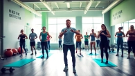Engaging Personal Trainer in Tonbridge demonstrating exercises in a vibrant gym setting.
