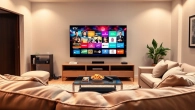 Regarder Code iptv sur une télévision moderne dans un salon confortable et lumineux.
