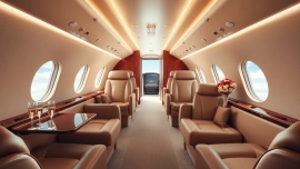 Rent Luxury Private Jets for Rent with premium amenities and a sophisticated interior design.
