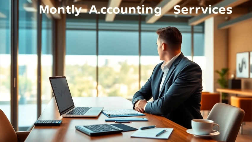 Enhancing Monthly Accounting Services through a professional accountant in a modern office.