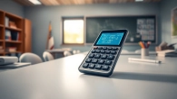 Calculate complex equations with a modern Scientific Calculator displayed on a wooden desk.