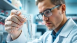 HEC manufacturer showcasing a scientist analyzing hydroxyethyl cellulose in a laboratory.