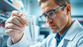 HEC manufacturer showcasing a scientist analyzing hydroxyethyl cellulose in a laboratory.