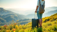 Enjoying a trip to travel while embracing nature's beauty on a scenic overlook.