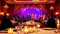 Dine at a dinner theater in las vegas while enjoying a vibrant performance with an inviting atmosphere.