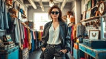 Shop stylish outfits at a vibrant second hand clothing store featuring unique vintage pieces.