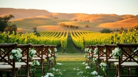 Celebrate your dream wedding at Clarksburg Wedding Venues featuring breathtaking vineyard views.