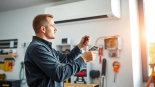 Performing AC repair in Mesa AZ by a skilled technician showing professionalism and expertise.