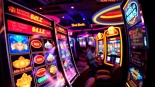 Permainan menarik pada mesin mild88 slot dengan pemain yang antusias di latar belakang.