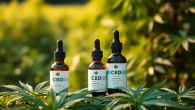 Showcasing CBD UK products in a natural setting with vibrant green leaves.