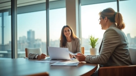 Discussing the benefits of Fixed Fee Divorce with a legal expert in an office setting.