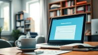 View of a workspace with a laptop showing a temporary email service, fostering productivity and focus.