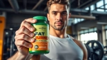 Showcasing a non-stimulant fat burner amidst a fitness backdrop, highlighting health and vitality.