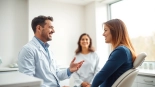 Orthodontist Myrtle Beach consulting with a patient in a warm, modern clinic setting.